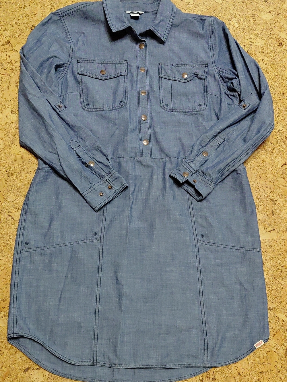 Duluth Rootstock Organic Denim Chambray Shirt Dress Size L NWOT